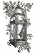 Bird cage inside tattoo design idea