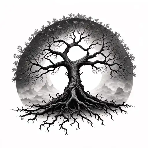 Dead Tree Of Life intertwined tattoo design idea