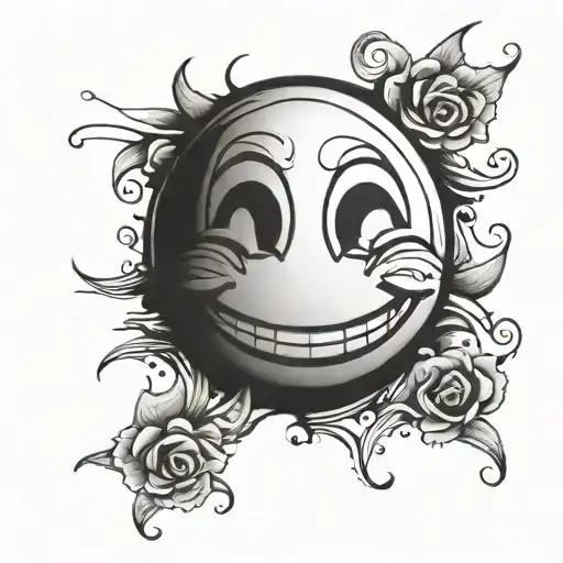 smiley face made tattoo design idea