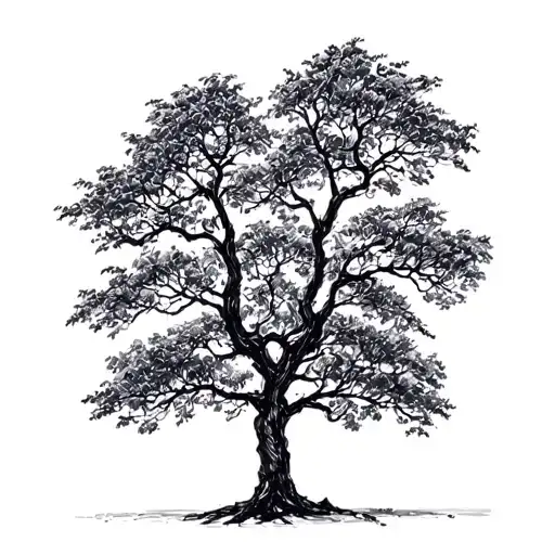 oranger tree sketch simplify tattoo design idea