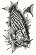 striped bass fish tattoo design idea