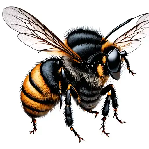 Japanese Style Bee tattoo design idea