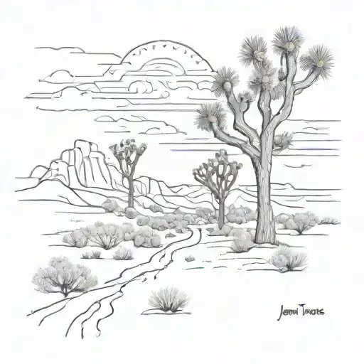 joshua tree road in joshua tree national park tattoo design idea