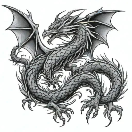 The tattoo on the back takes up a significant area. The dragon is not static. It most likely wriggles, perhaps in the shape of a letter tattoo design idea