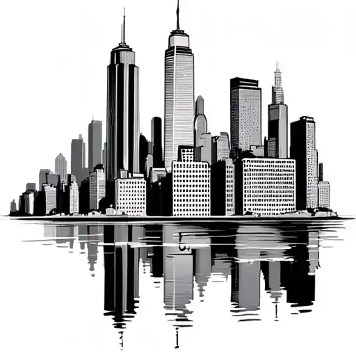 Chicago Skyline with willis tower in the middle tattoo design idea