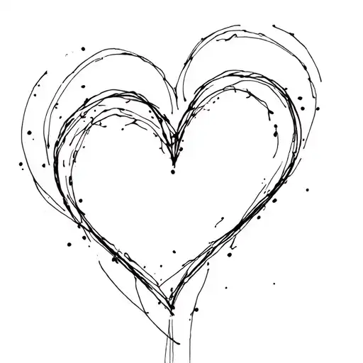 small double heart without paint palette tattoo design idea