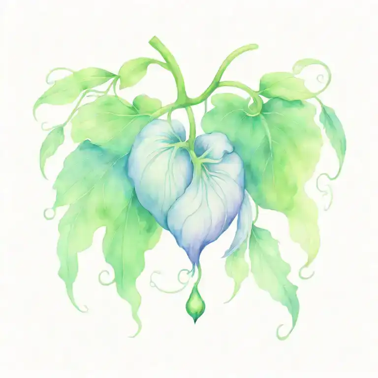 bleeding heart flower blooming tattoo design idea