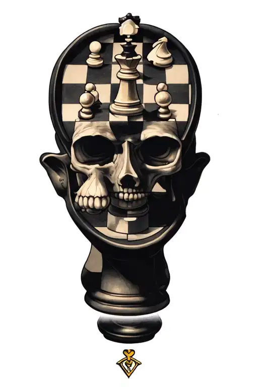 chess board tattoo design idea