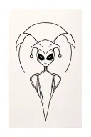 evil court jester tattoo design idea