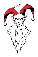 evil court jester tattoo design idea