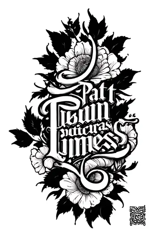 "Pat 0649608555" Text times New roman tattoo design idea