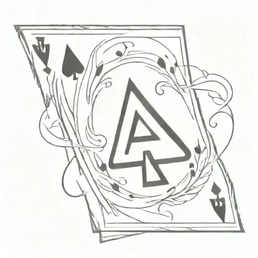 a sketch of a tattoo on the inside of the forearm in black. the Ace of Spades card with the letter  tattoo design idea