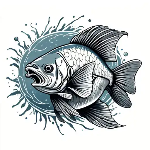 sublime bad fish tattoo design idea