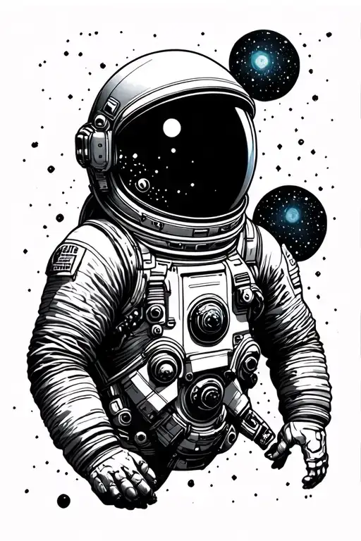 interstellar movie astronauta tattoo design idea