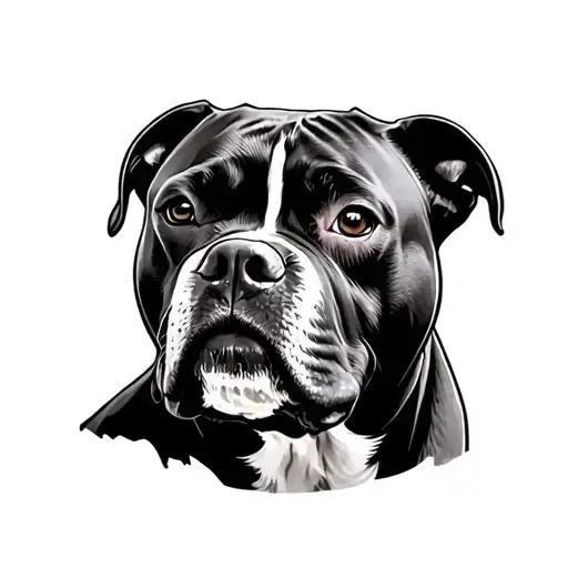 pitbull dog face tattoo design idea