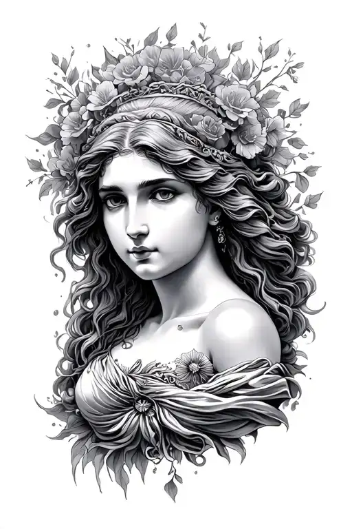 goddess aphrodite tattoo design idea