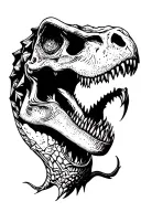 Skull t-rex tattoo design idea