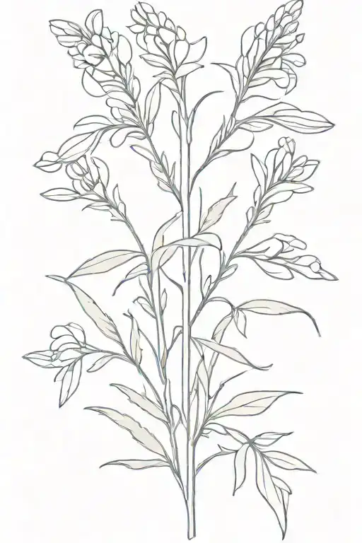 Bluebonnet and Alaskan fireweed flower tattoo design idea