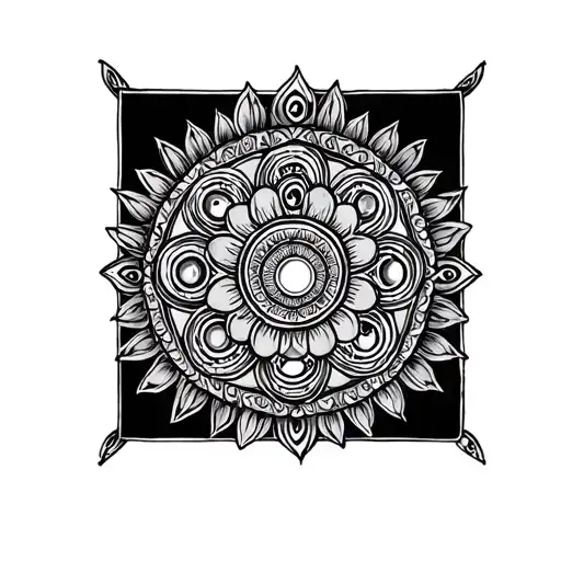 mandala and seven chakras / energy centers tattoo design idea