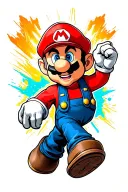Super mario with iconic jump tattoo design idea