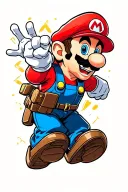 Super mario with iconic jump tattoo design idea