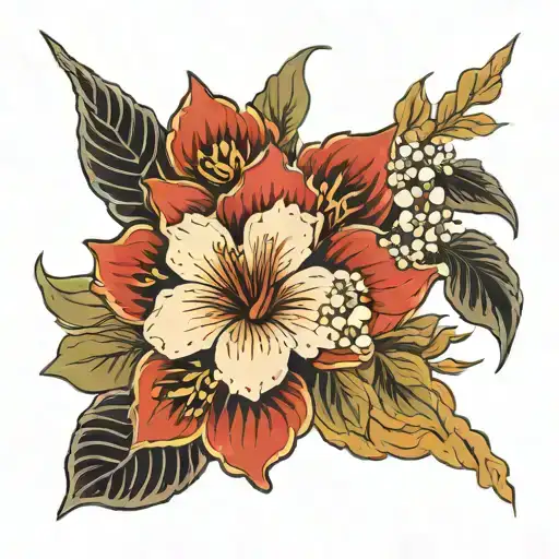 Flower and 'How Lucky Am I"  tattoo design idea