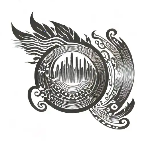 equalizer music sound wave circle vector symbol that shows EDM music as spiritual and religous tattoo design idea