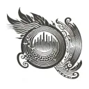 equalizer music sound wave circle vector symbol that shows EDM music as spiritual and religous tattoo design idea