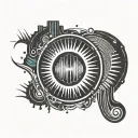 equalizer music sound wave circle vector symbol that shows EDM music as spiritual and religous tattoo design idea