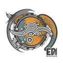 equalizer music sound wave circle vector symbol that shows EDM music as spiritual and religous tattoo design idea