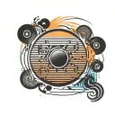 equalizer music sound wave circle vector symbol that shows EDM music as spiritual and religous tattoo design idea