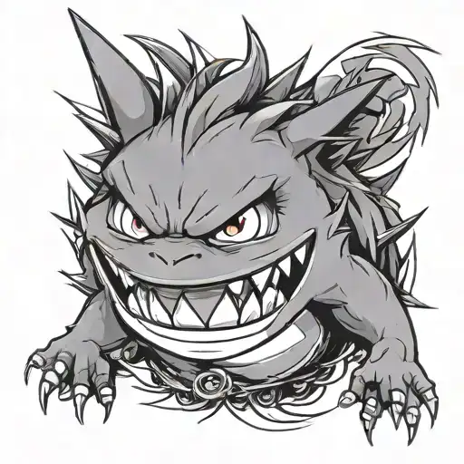 gengar pokemon sasuke tattoo design idea
