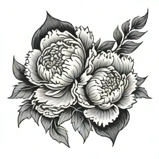 western tooled leather sleeve peonies Olivia  tattoo design idea