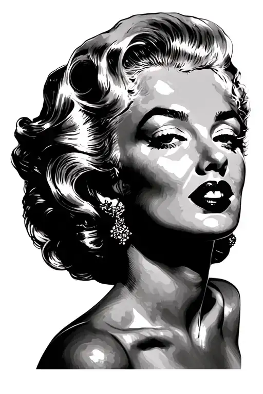 topless Marilyn Monroe tattoo design idea