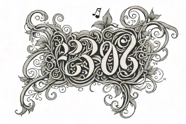 the numbers "2006" with vines wrapped around it tattoo design idea