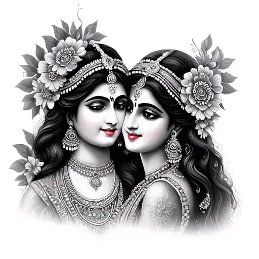 Radha Krishna tattoo design idea
