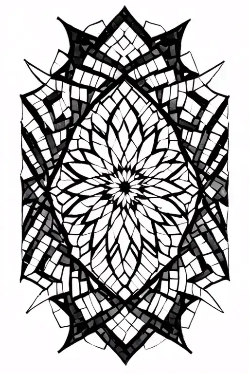 mosaic pattern tattoo design idea