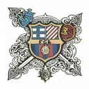 rangers FC Barcelona logo tattoo design idea