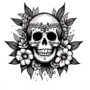 calaveras and mexican culture tattoo design idea