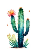 arizona cactus surrounded tattoo design idea
