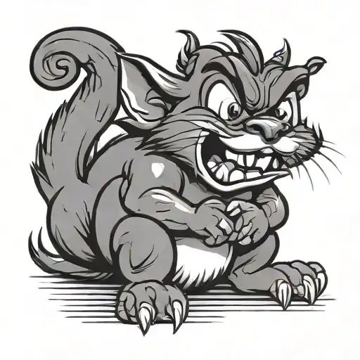 looney toons tazmanian devil holding baby taz loony toons tattoo design idea