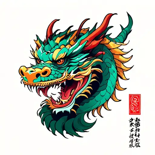 "japanese dragon in the head" japanese dragon tattoo design idea