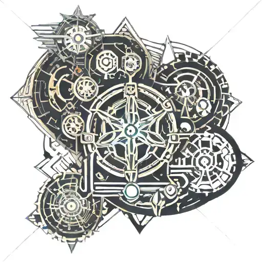 7chacras DMT steampunk tattoo design idea