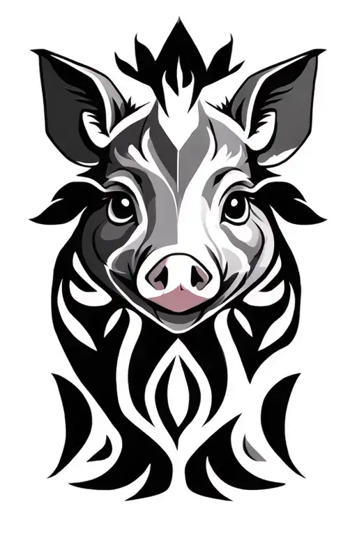 Wildboar piglet tattoo design idea