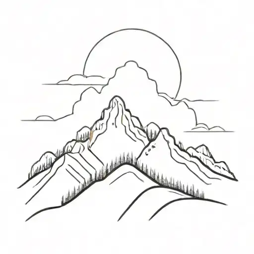 moutain landscape with la dodger  tattoo design idea