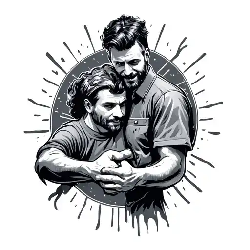 mechanic memorial for my father holding hands tattoo design idea