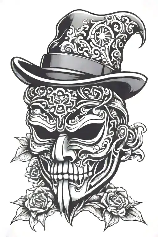 gangster mask tattoo design idea