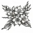 long Magnolia tree branch wrapping around lower forearm sleeve starting at the wrist. not too many flowers  tattoo design idea