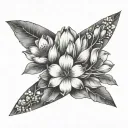 long Magnolia tree branch wrapping around lower forearm sleeve starting at the wrist. not too many flowers  tattoo design idea
