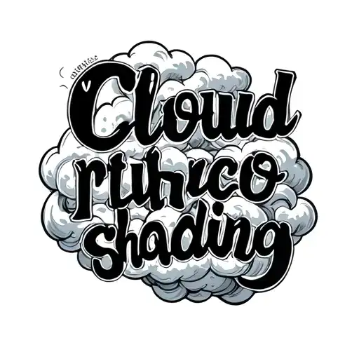 Cloud Shading around a text tattoo design inspired tattoo design idea